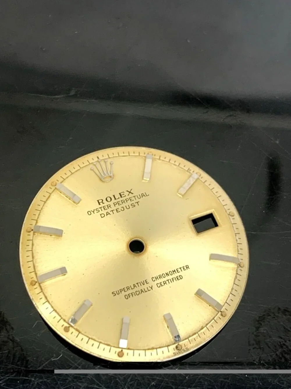 Rolex Datejust Replacement Champagne Dial Stick Hour Marks 1601 36mm Steel